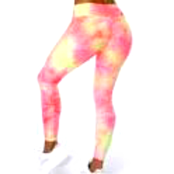 Sexy Tiktok Pink Tie Dye Leggings 